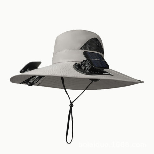 Summer Popular Fisherman Hat Solar Double Fan Rechargeable Hat Cross-Border Wholesale Sunshade and Sun Protection Essential for Fishing SUN N.