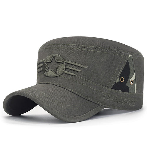 Spring and Summer New Fashion All-match Hat Men's Outdoor Cotton Sunshade Camouflage Flat Hat Sports Casual Sunscreen Hat SUN N.