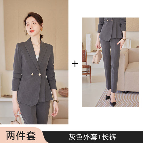 Suit suit Women's Autumn New Business Wear Fashion Elegant Goddess Fan Suit Dress Hotel Manager Work Clothes SUN N.