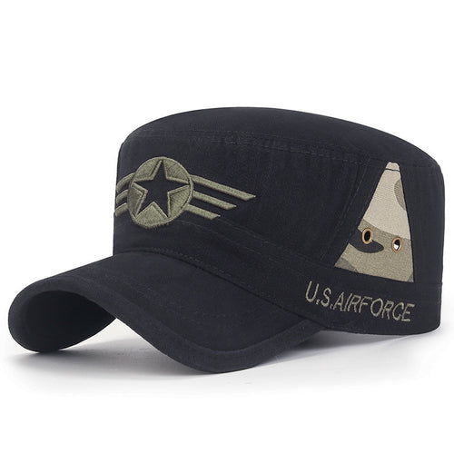 Spring and Summer New Fashion All-match Hat Men's Outdoor Cotton Sunshade Camouflage Flat Hat Sports Casual Sunscreen Hat SUN N.