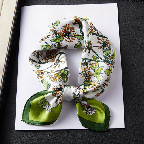 100% Silk Scarf Real Silk Premium Hangzhou Silk Small Square Scarf Spring and Autumn All-match Neck Protection Decorative Shirt Professional Scarf SUN N.