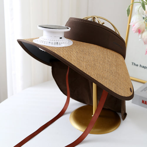 Chapeau de soleil à large bord – Ventilateur intégré, protection UV SUN N.