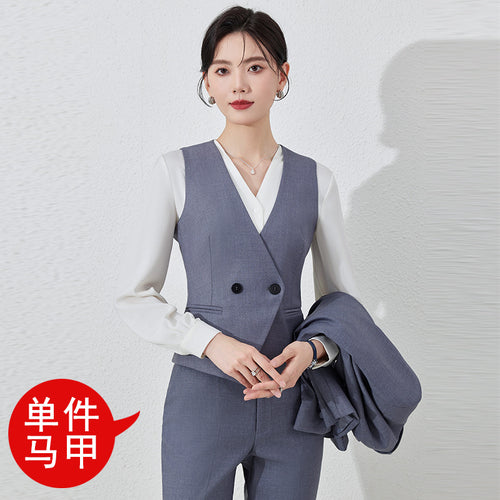 Grey Suit Jacket Women's Spring and Autumn New Business Wear Dress Temperament Goddess Fan Manager Light Workplace Suit suit SUN N.