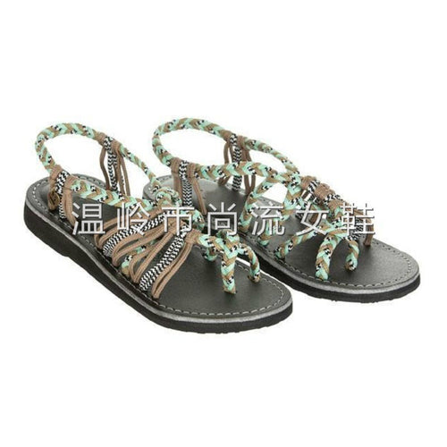 Sandales femme grande taille color block avec nœud décoratif, parfaites pour l'été, plage et ville.