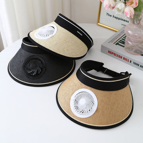 Summer Large Brim Electric Sun Hat Fan Hat Men's Anti-Uv Fisherman Hat Sun Protection Sun Hat Women SUN N.