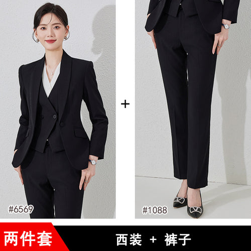 Grey Suit Jacket Women's Spring and Autumn New Business Wear Dress Temperament Goddess Fan Manager Light Workplace Suit suit SUN N.