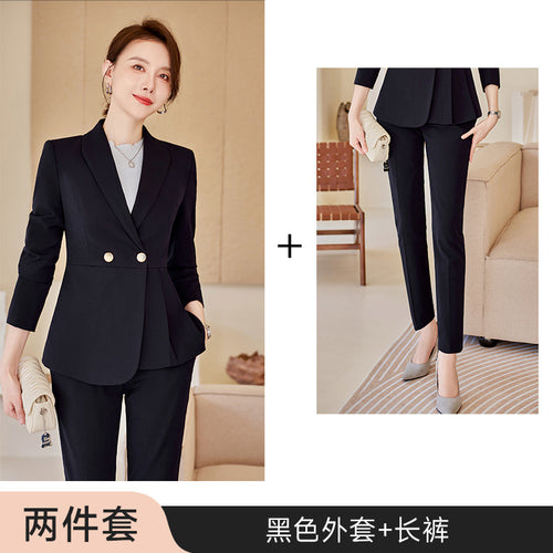 Suit suit Women's Autumn New Business Wear Fashion Elegant Goddess Fan Suit Dress Hotel Manager Work Clothes SUN N.