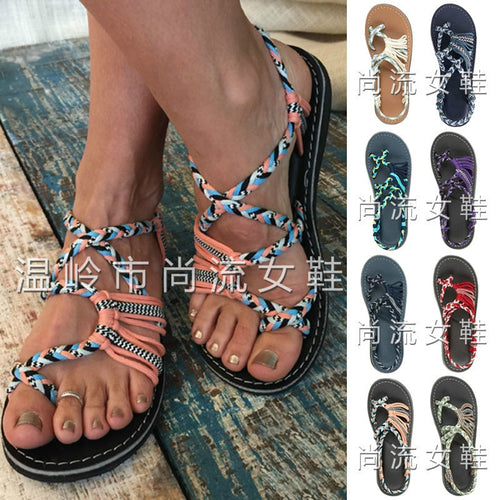 Sandales femme grande taille color block avec nœud décoratif, parfaites pour l'été, plage et ville.