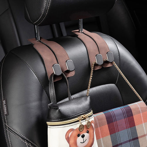 Car rear seat storage small hook turned leather zinc alloy ABS car double hook SUN N.