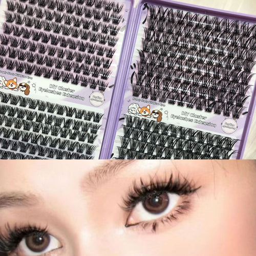 Faux Cils DIY Auto-Greffants MJ89 – 20 Rangées Cluster, Volume Épais Tendance 2026 SUN N.