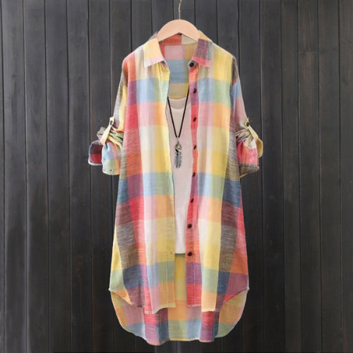 Chemise à carreaux cardigan – Manches longues, protection solaire SUN N.