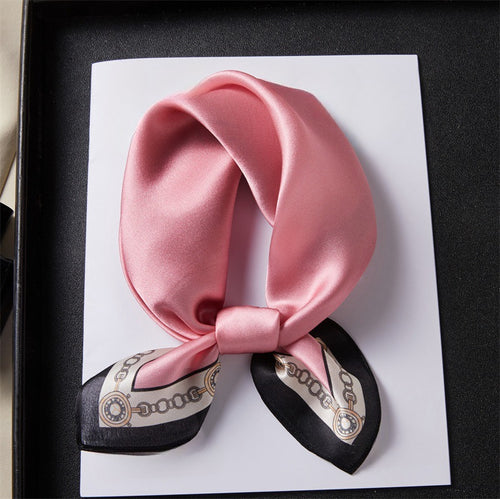 100% Silk Scarf Real Silk Premium Hangzhou Silk Small Square Scarf Spring and Autumn All-match Neck Protection Decorative Shirt Professional Scarf SUN N.
