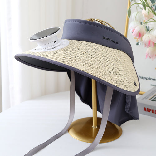 Summer Large Brim Electric Sun Hat Fan Hat Men's Anti-Uv Fisherman Hat Sun Protection Sun Hat Women SUN N.