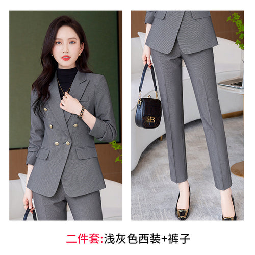Gray suit jacket women's spring and autumn Korean style professional temperament goddess Fan Interview formal wear overalls suit suit SUN N.