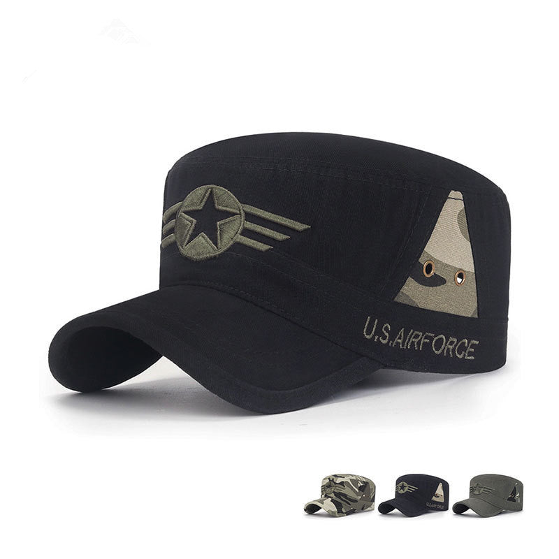 Spring and Summer New Fashion All-match Hat Men's Outdoor Cotton Sunshade Camouflage Flat Hat Sports Casual Sunscreen Hat SUN N.