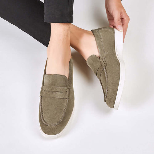 Mocassins en cuir véritable homme – élégants et confortables avec finition givrée mate