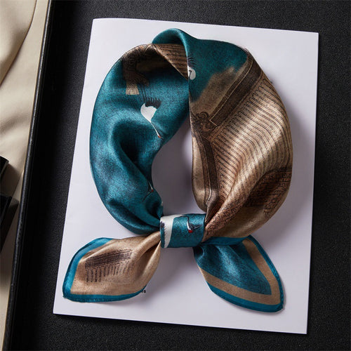 100% Silk Scarf Real Silk Premium Hangzhou Silk Small Square Scarf Spring and Autumn All-match Neck Protection Decorative Shirt Professional Scarf SUN N.