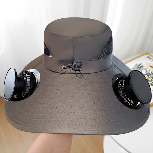 Summer Large Brim Electric Sun Hat Fan Hat Men's Anti-Uv Fisherman Hat Sun Protection Sun Hat Women SUN N.