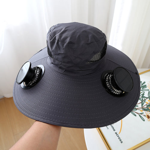 Chapeau de soleil à large bord – Ventilateur intégré, protection UV SUN N.