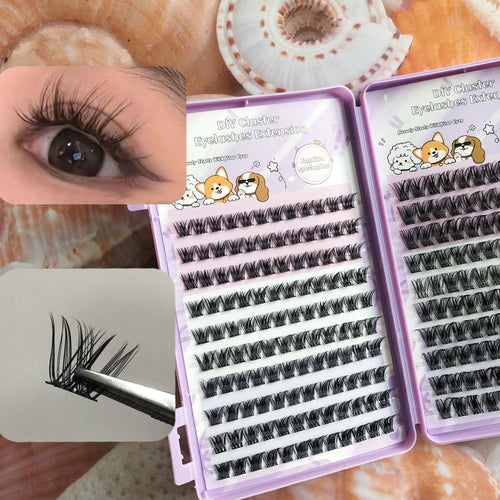 Faux Cils DIY Auto-Greffants MJ89 – 20 Rangées Cluster, Volume Épais Tendance 2026 SUN N.