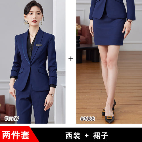 Grey Suit Jacket Women's Spring and Autumn New Business Wear Dress Temperament Goddess Fan Manager Light Workplace Suit suit SUN N.