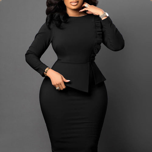 D356 European and American Amazon Spring New Elegant Slim Pencil Skirt Fashion Wrap Hip African Large Size Foreign Trade Dress SUN N.
