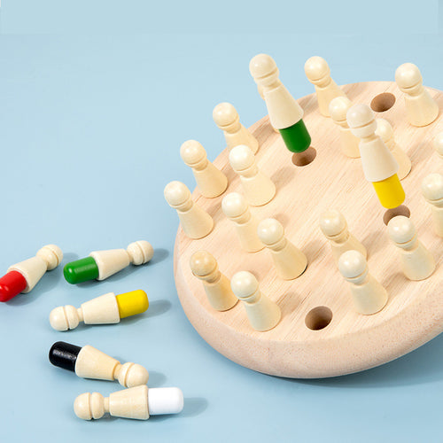 Cross-border children's wooden early education color memory chess thinking logic concentration training parent-child interactive puzzle board game SUN N.