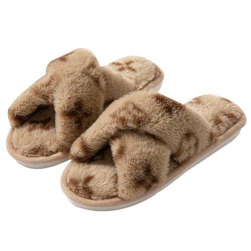 Chaussons Ouverts Trèfle à Quatre Feuilles – Imitation Fourrure Lapin, Femme Toutes Saisons SUN N.