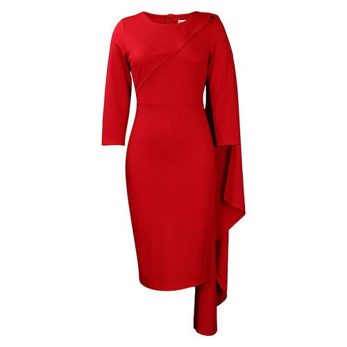 D331 Amazon Foreign Trade Women's 2023 New Elegant Solid Color Tongle Hip African Large Size European and American Dress SUN N.
