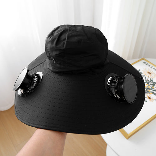 Chapeau de soleil à large bord – Ventilateur intégré, protection UV SUN N.