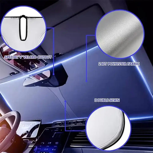 Pare Soleil Pliable Anti UV dimensions and compatibility for sedan, SUV, and MPV vehicles