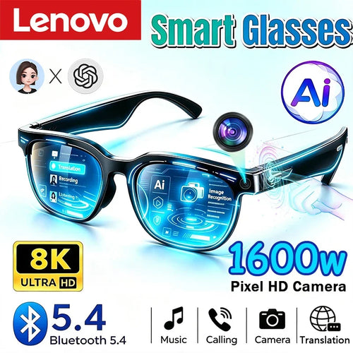 Lunettes intelligentes Lenovo – Traduction IA et Bluetooth SUN N.