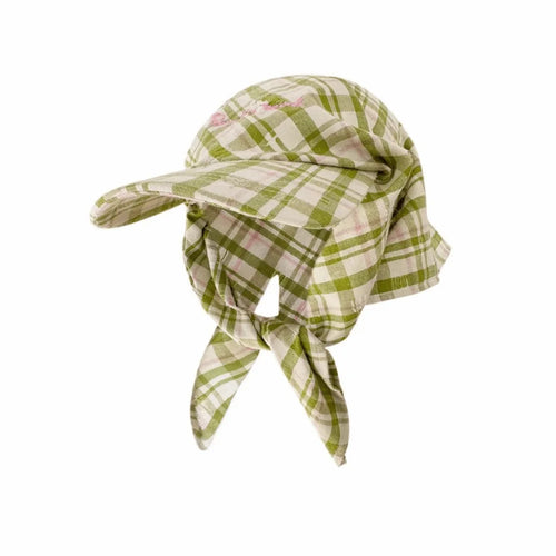 Casquette de baseball rétro à carreaux avec foulard intégré, réglable et tendance, protection solaire, pour le sport SUN N.