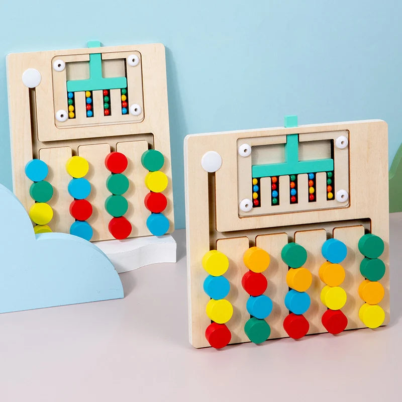 Puzzles de correspondance de couleurs en bois Montessori, jeu de logique, formation à la réflexion, illumination œil-main, jouet éducatif précoce SUN N.