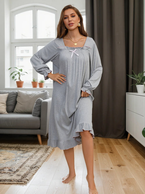 Women Pajama Set Long Sleeve Crop Top and Pants Sleepwear