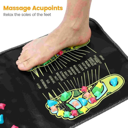 Tapis de massage des pieds par acupression - Chemin de galets imitant pierres douces - Tapis de marche santé pour relaxation et circulation sanguine SUN N.