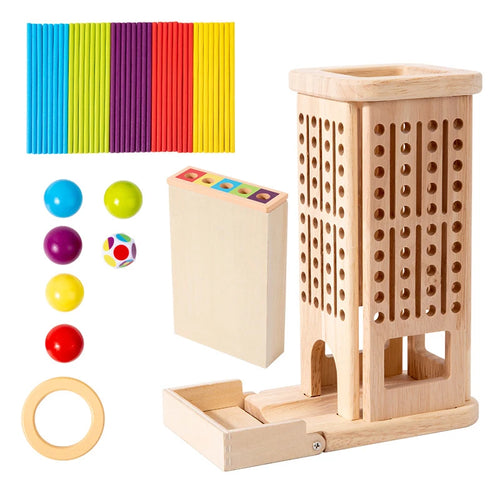 Tour de jeu en bois Montessori, jouet avec bâtons, dés, développement de la motricité, bâton de comptage, jouet éducatif mathématique pour enfants SUN N.