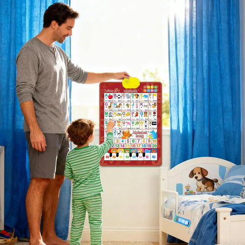 Tableau mural parlant bilingue pour enfants, affiche éducative anglaise et espagnole, jouet interactif avec musique pour l'apprentissage en classe SUN N.
