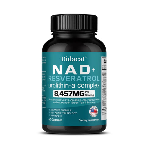 NAD + Resvératrol - Anti-âge, aide à stimuler l'énergie, favorise la santé des cellules et de la peau, la neuroprotection et l'amélioration du sommeil SUN N.