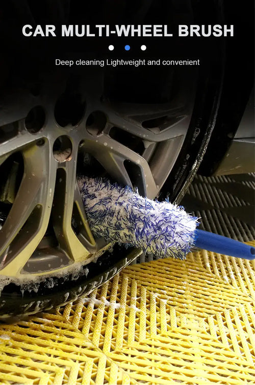 SEAMETAL Brosse Jante & Roue - brosse de detailing en peluche microfibre pour nettoyage automobile.