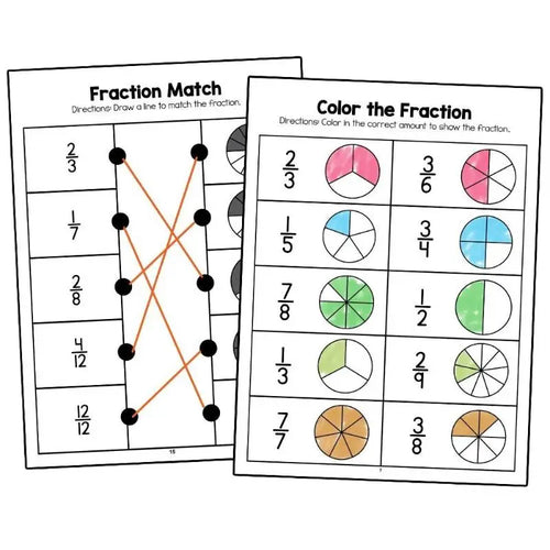 Cahier d'exercices de Fractions Montessori, outils pédagogiques pour l'apprentissage de l'arithmétique, livre de Test de formation cognitive des mathématiques pour l'école primaire de la 3e à 4e à l'école primaire SUN N.
