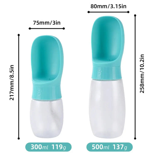 Portable Dog Water Bottle 500ml with Built in Bowl