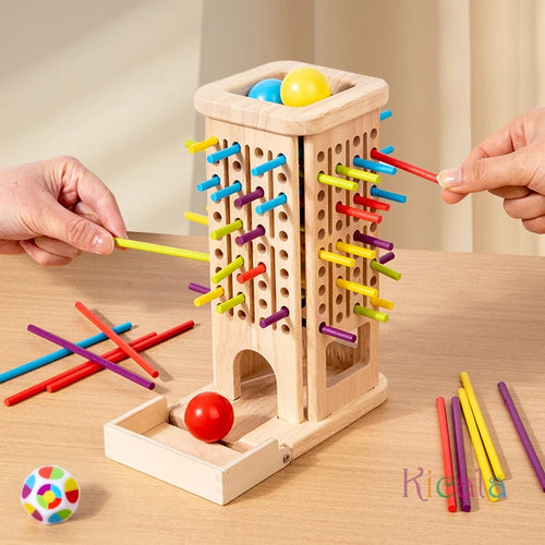 Tour de jeu en bois Montessori, jouet avec bâtons, dés, développement de la motricité, bâton de comptage, jouet éducatif mathématique pour enfants SUN N.