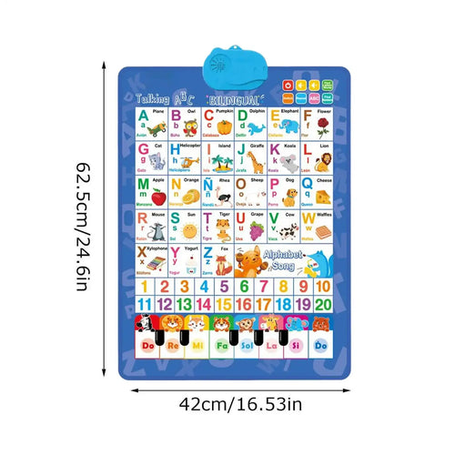 Tableau mural parlant bilingue pour enfants, affiche éducative anglaise et espagnole, jouet interactif avec musique pour l'apprentissage en classe SUN N.