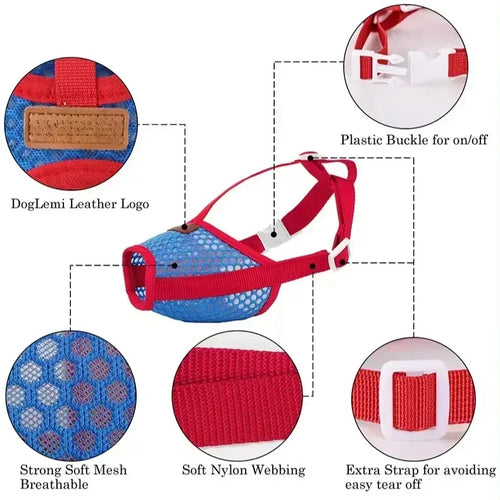 Muselière respirante réglable pour petit chien, couvre-bouche en maille souple, accessoires d'entraînement pour animaux de compagnie, empêche les morsures et les aboiements, Shiba Inu SUN N.