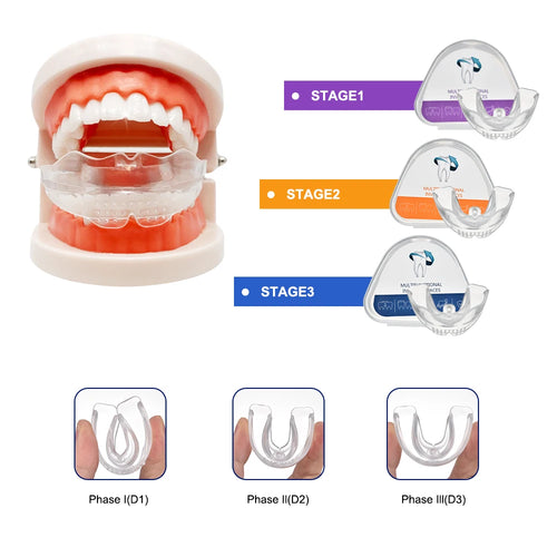 Appareil dentaire en 3 étapes, entraîneur de dents pour adultes, attelle d'alignement orthodontique, correcteur Transparent, accessoires de dentiste SUN N.
