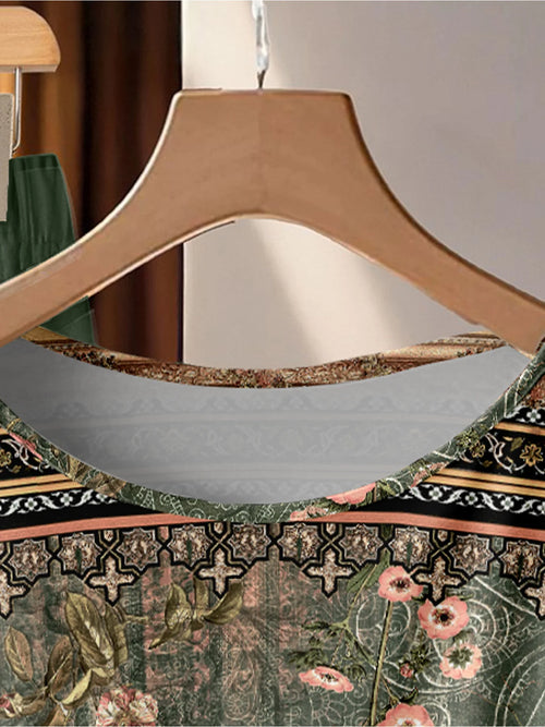 Ensemble 2 Pièces Été Femme – Haut Floral Torsadé & Pantalon Large Style Ethnique SUN N.