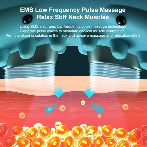 cervical traction pillow with heat and ems neck massager