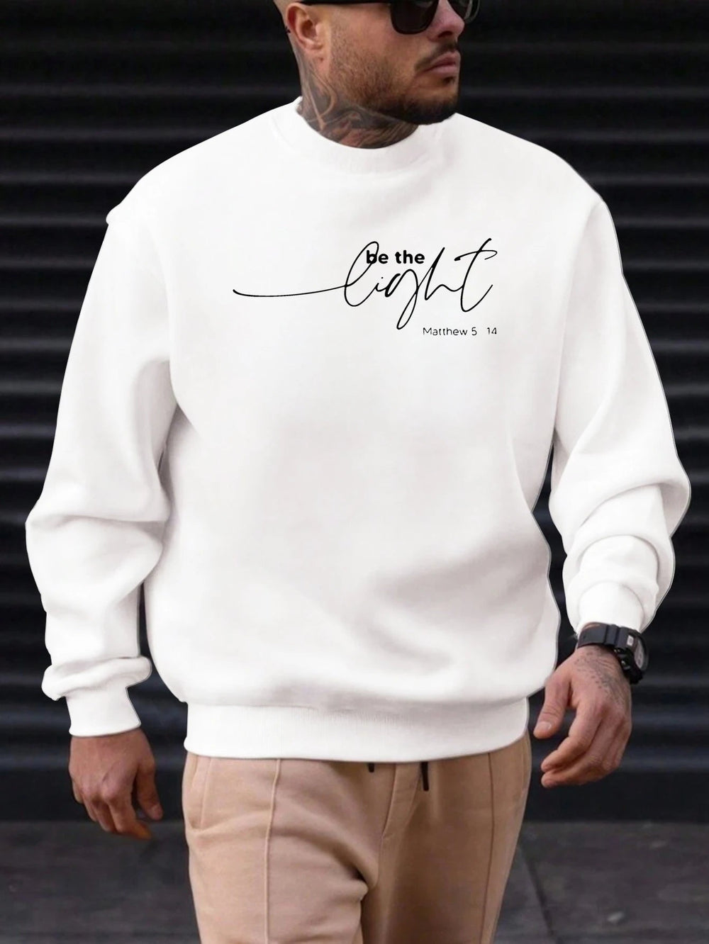 Sweat-shirt Homme "Soyez la Lumière" - Citation Inspirante Matthieu 5:14 SUN N.
