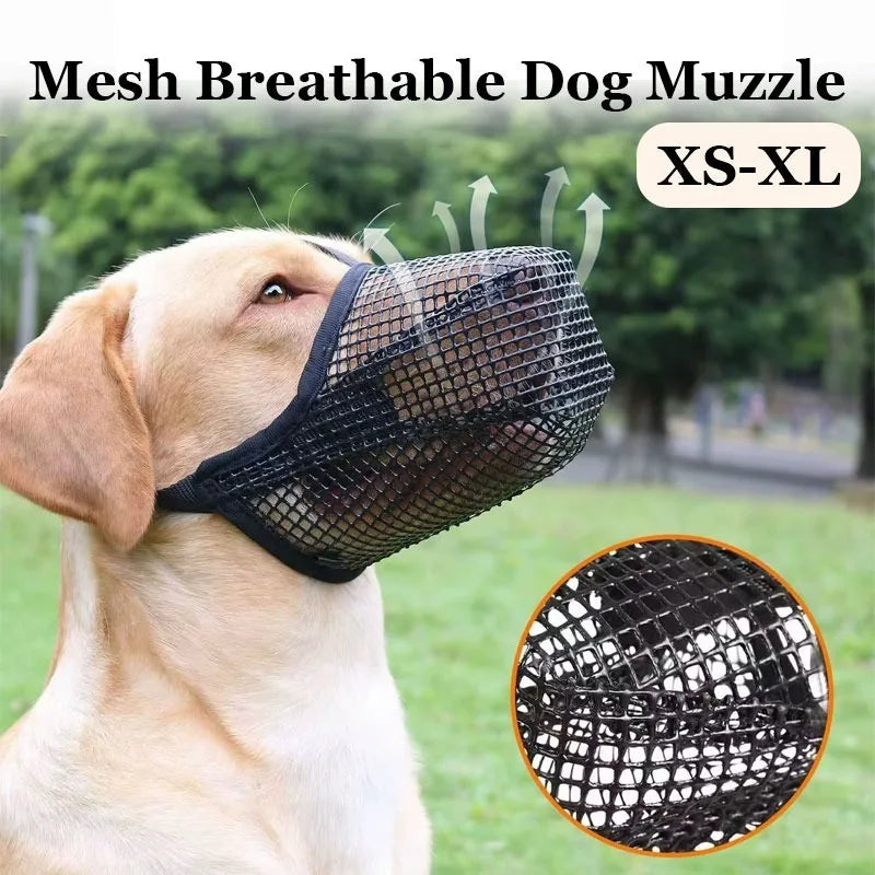 Muselière respirante en maille pour chiens, masque buccal réglable anti-aboiement et anti-morsure pour petits et moyens chiens, accessoires pour animaux de compagnie SUN N.